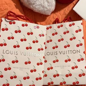 Louis Vuitton Cherry Design Bags with Red Handles